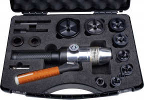 Coffret électricien complet avec pompe hydraulique manuelle et emporte-pièces pour acier tristar